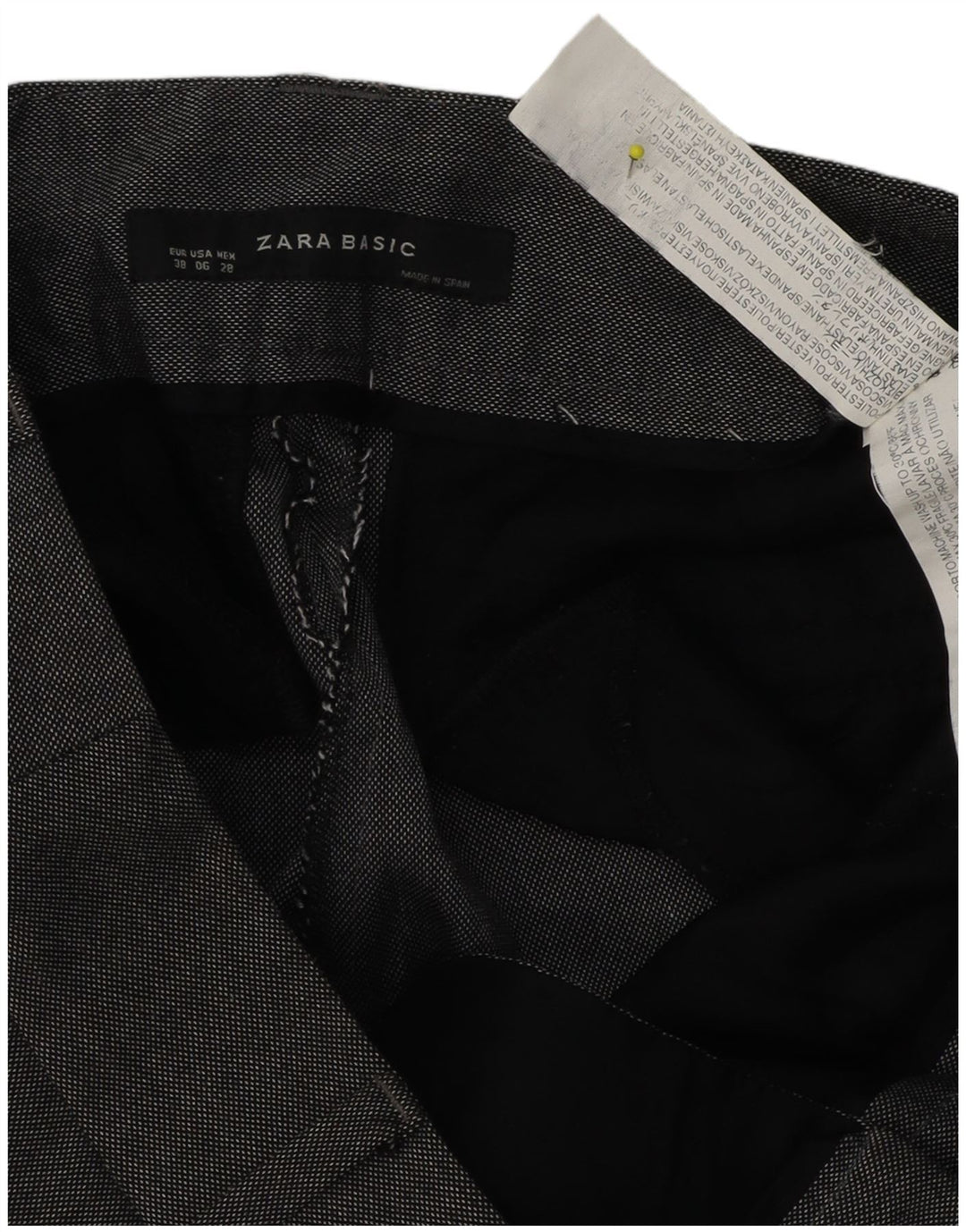 Zara lige jakkesæt til kvinder EU 38 Small W28 L31 Grå polyester
