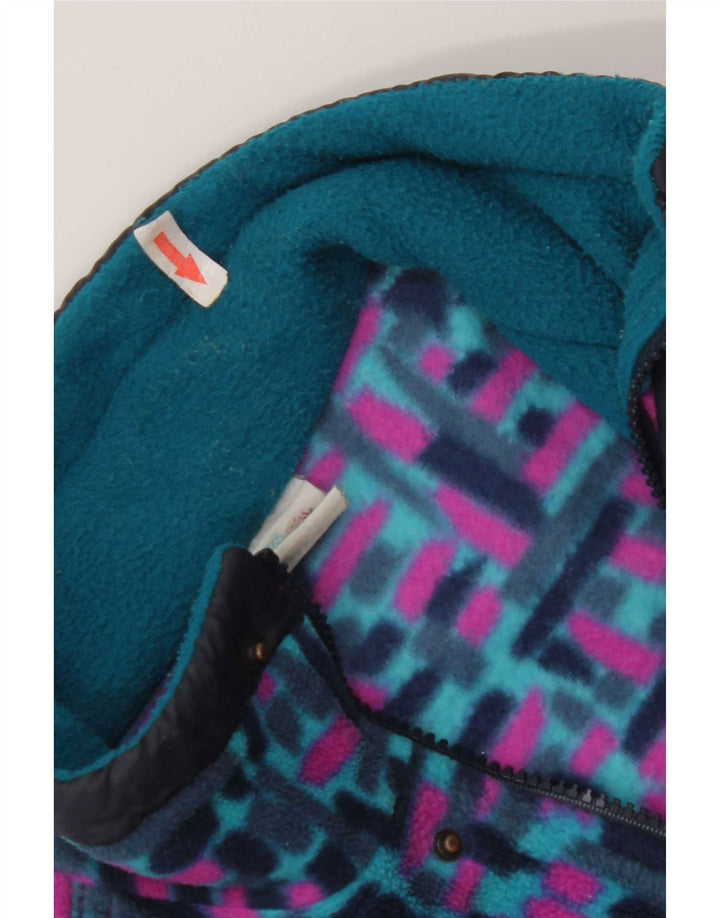 Brugi herre lynlås hals fleece jumper lille blå geometrisk polyester