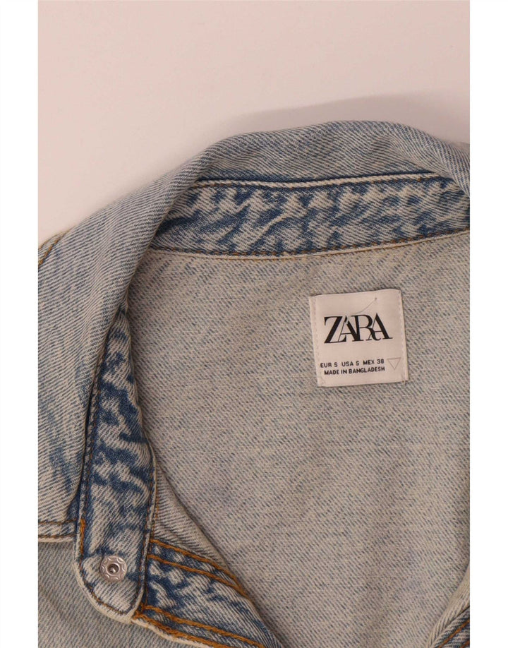 Zara Herre Oversized denimjakke UK 36 Small Blue Cotton