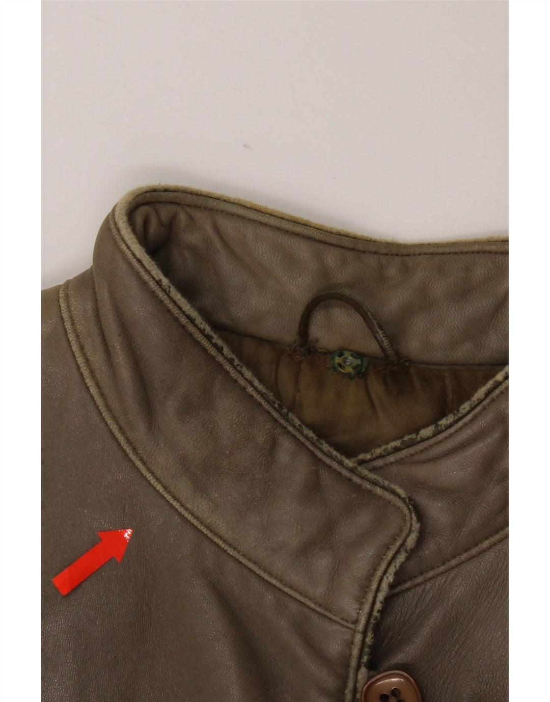 Vintage læderjakke til kvinder IT 44 Medium Khaki Læder