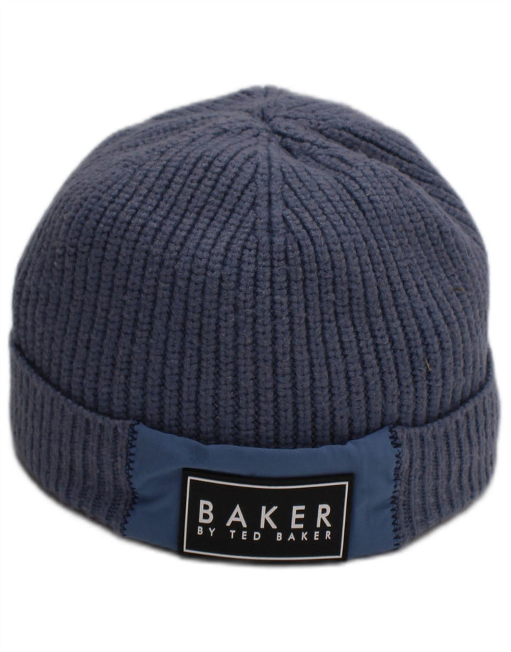 Ted Baker Boys Knit Beanie Hat 9-10 Years Blue Viscose