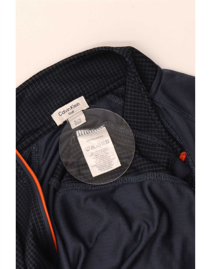 Calvin Klein Herre Golf Pullover Træningsdragt Top XL Navy Blue Colourblock