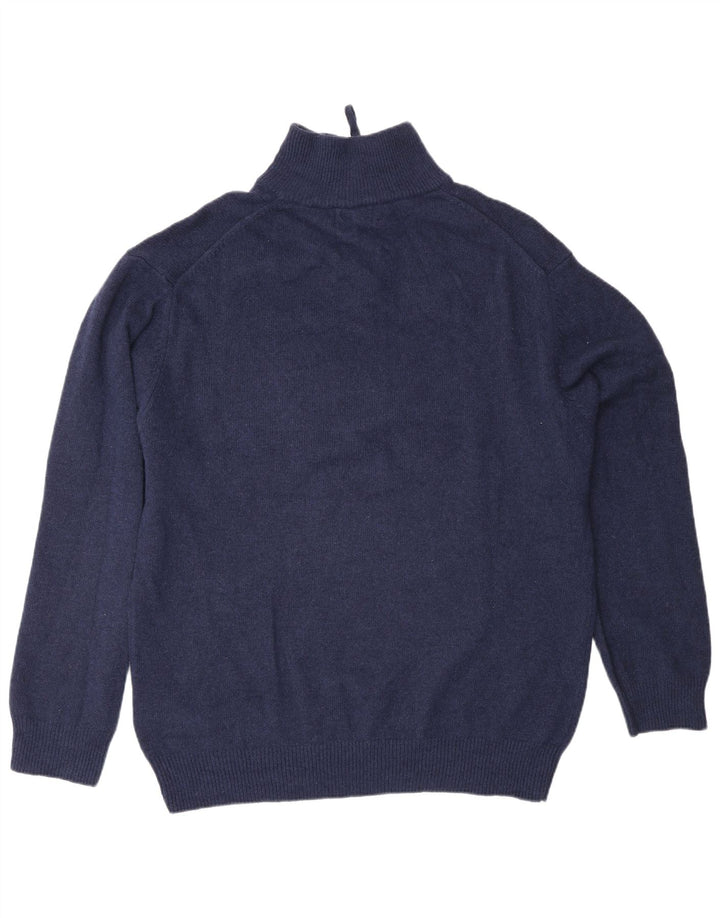 Kappa Herre Zip Neck Jumper Sweater 2XL Navy Blue Virgin Wool