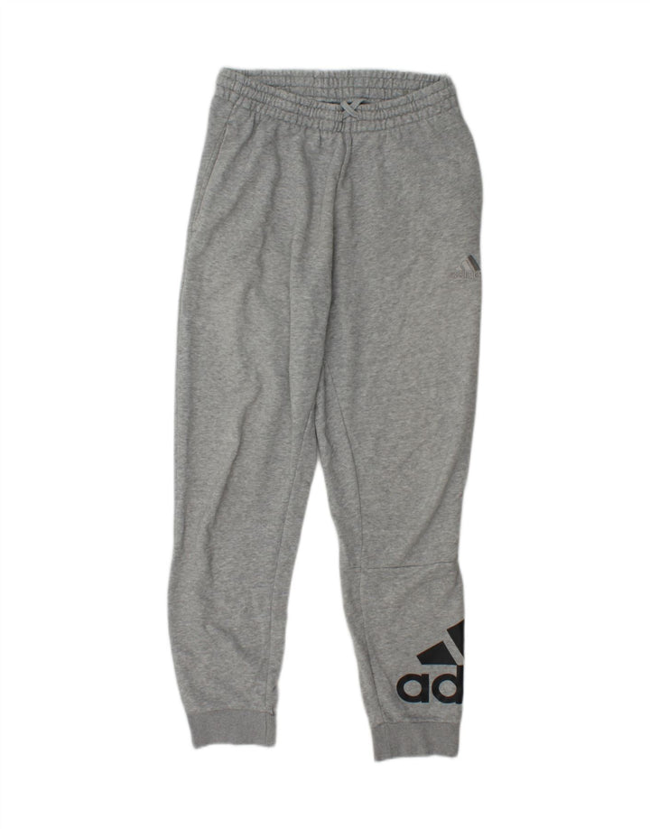 ADIDAS Mens Graphic Tracksuit Trousers Joggers Medium  Grey Flecked Cotton
