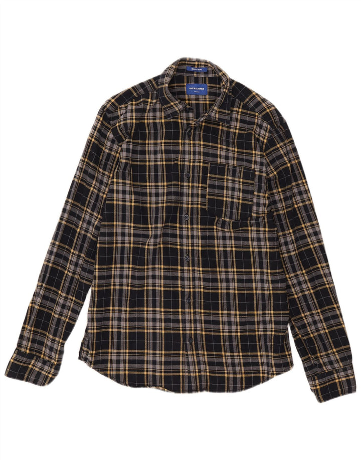 Jack & Jones herre flannelskjorte medium sort ternet bomuld