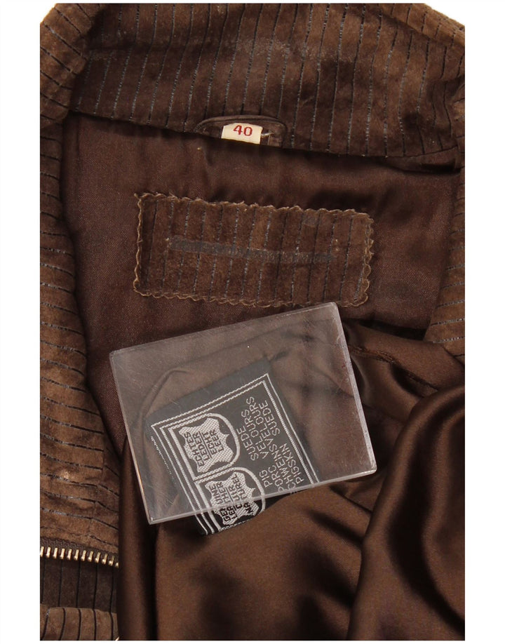 VINTAGE Herre ruskind Gilet UK 40 Stort brunt læder