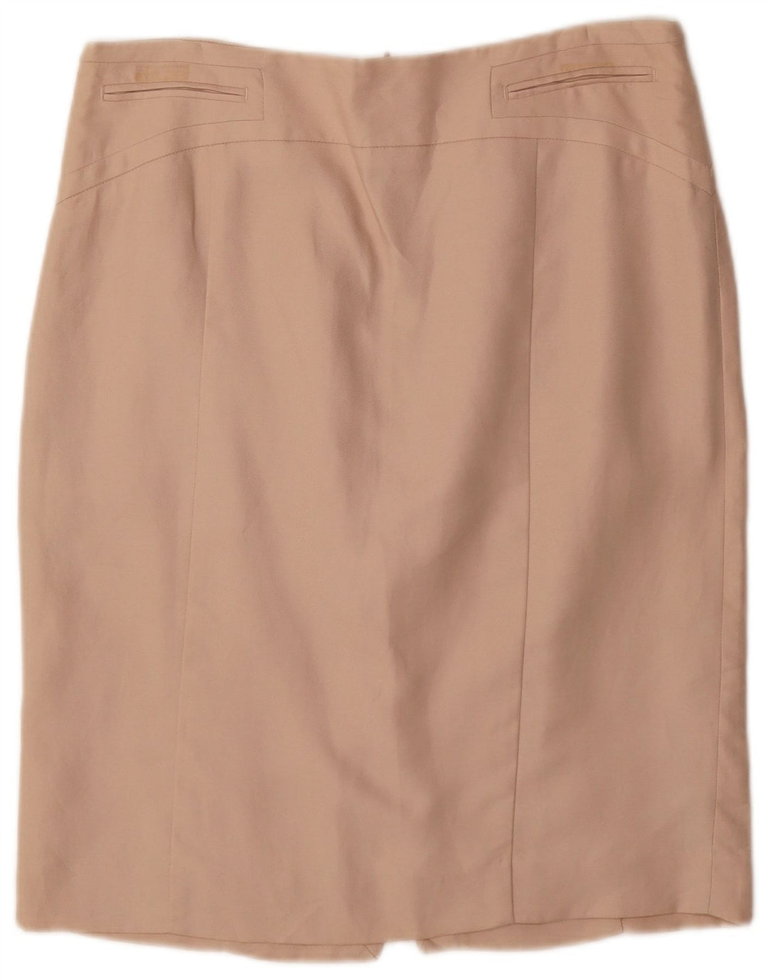 ZARA Blyantnederdel med høj talje til kvinder XL W32 Beige Rayon