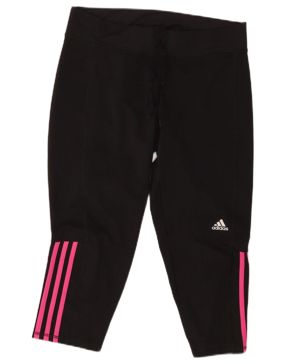 ADIDAS Capri træningsdragtbukser til kvinder UK 16/18 Stor sort polyester