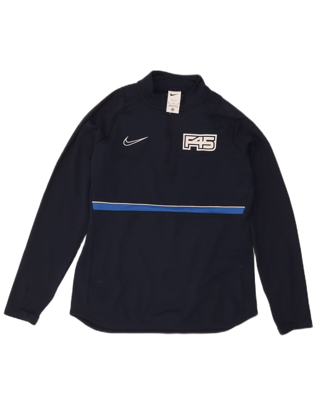 Nike Dame Dri Fit Grafisk Pullover Træningsdragt Top UK 14 Medium Navy Blue
