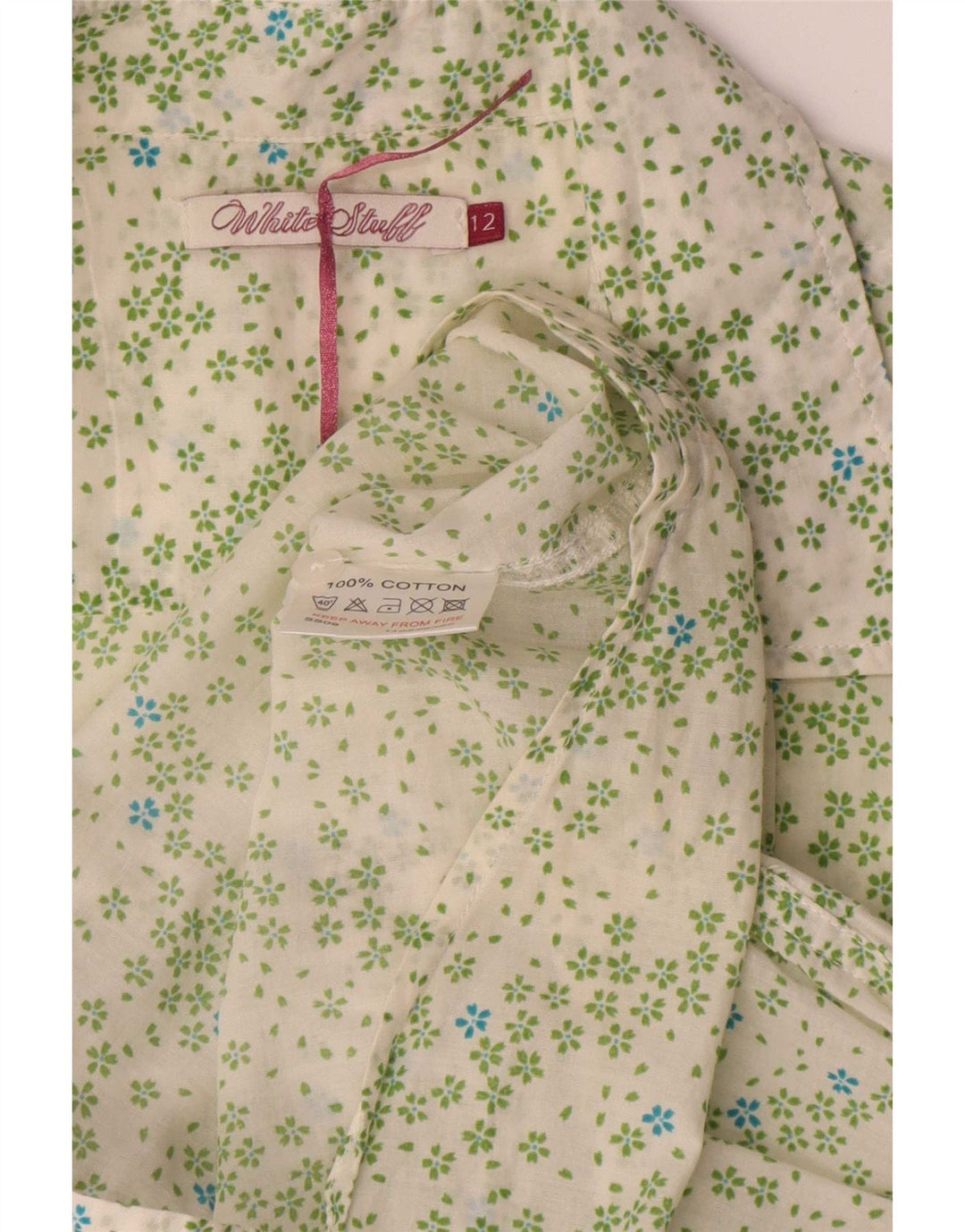 White Stuff Kortærmet skjortebluse til kvinder UK 12 Medium Floral Bomuld