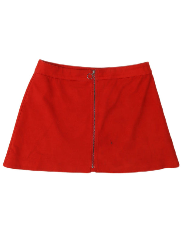 Zara Dame Trafaluc Mini Nederdel Large W32 Rød Polyester