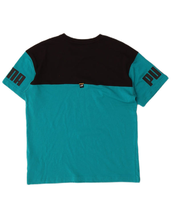 Puma Boys Grafisk T-Shirt Top 13-14 år Blå Colourblock Bomuld