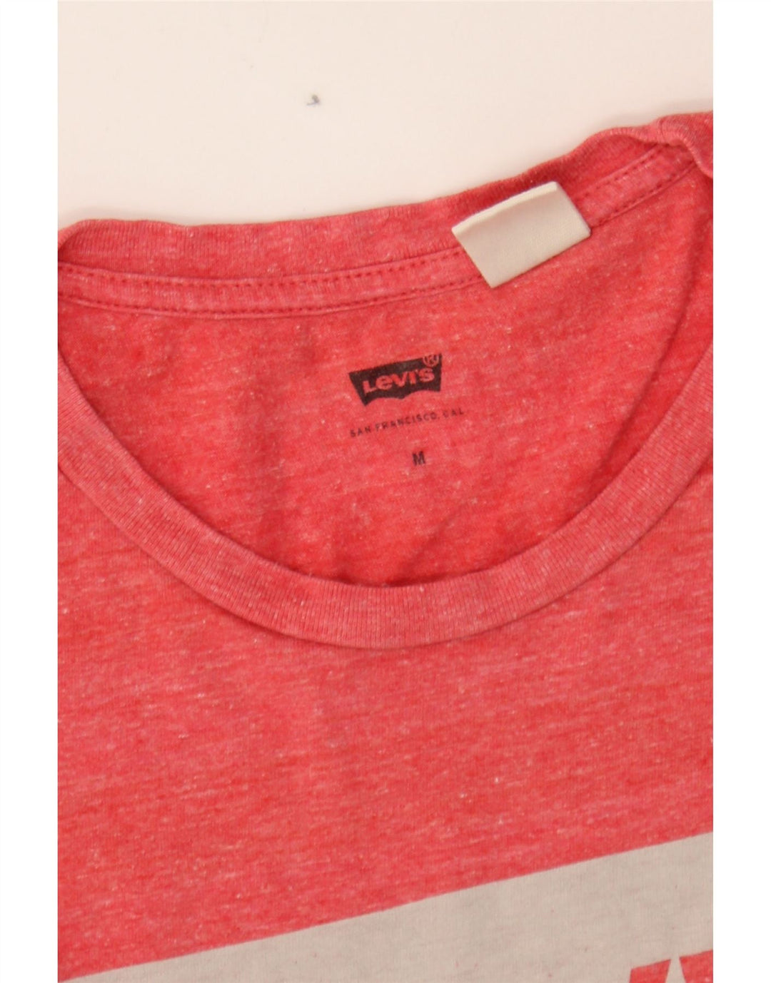 LEVI'S Mens Graphic T-Shirt Top Medium Pink Flecked Cotton Vintage Levi's and Second-Hand Levi's from Messina Hembry 