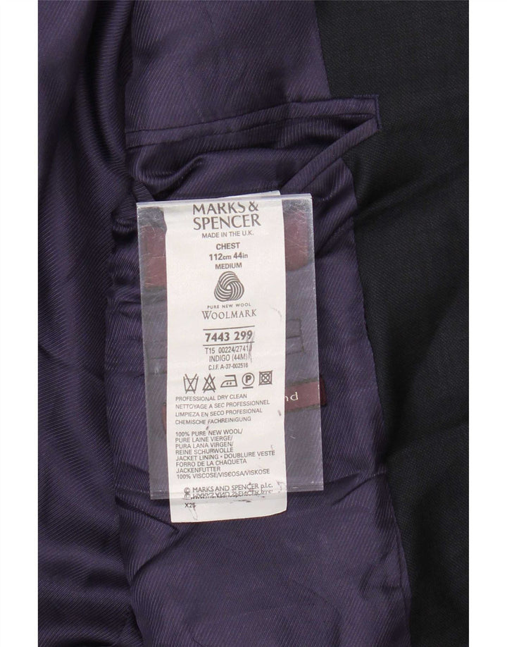 Marks & Spencer Herre 3-knaps blazerjakke UK 44 XL Marineblå Uld