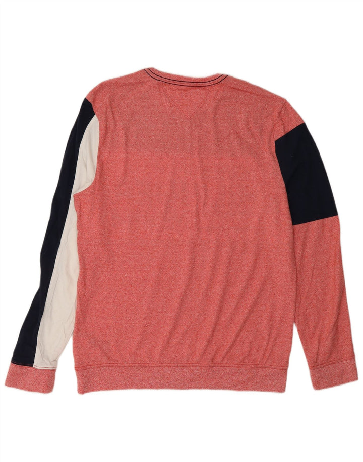 TOMMY HILFIGER Sweatshirt-trøje til kvinder UK 14 Medium Rød Colourblock