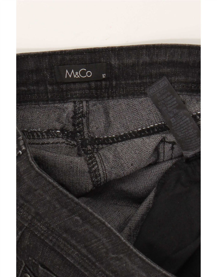 M&Co Dame Bootcut Jeans UK 12 Medium W32 L30 Sort Bomuld