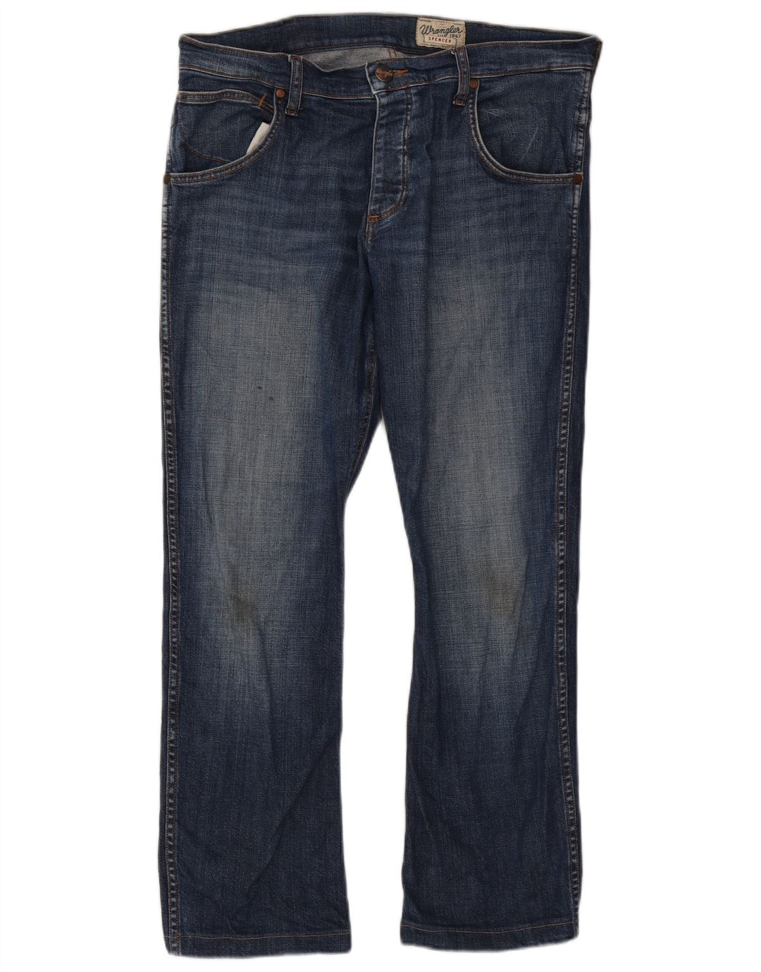 Wrangler Herre Spencer Straight Jeans W34 L29 Blå Bomuld