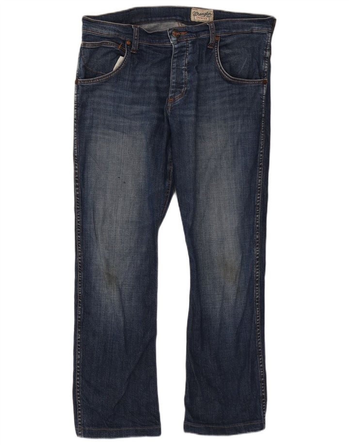 Wrangler Herre Spencer Straight Jeans W34 L29 Blå Bomuld