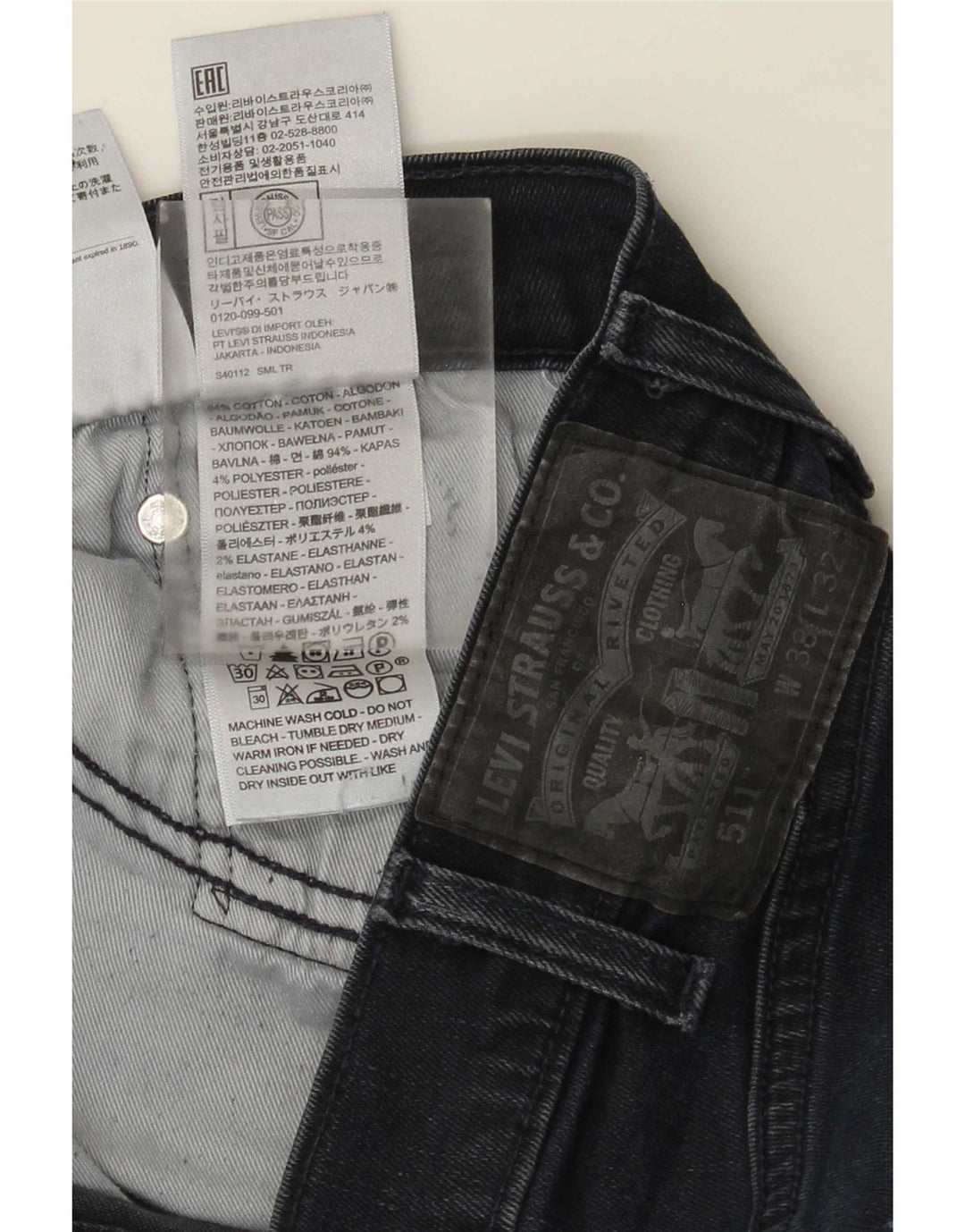 Levi's Herre 511 Slim Jeans W38 L32 Blå Bomuld