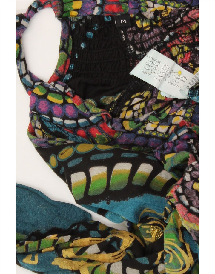 Desigual kvinders abstrakt mønster bluse Top UK 14 Medium Flerfarvet