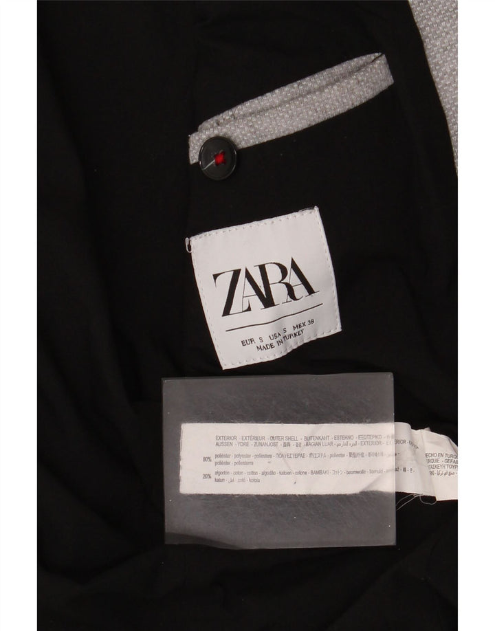 Zara Herre 2-knaps blazerjakke UK 36 Lille grå polyester