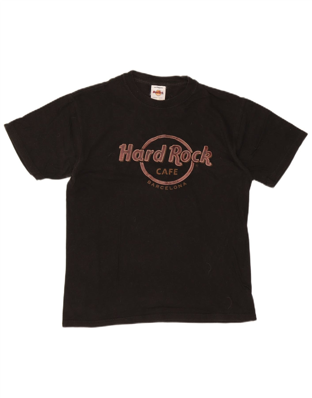 HARD ROCK CAFE Herre Barcelona Grafisk T-Shirt Top Medium Sort