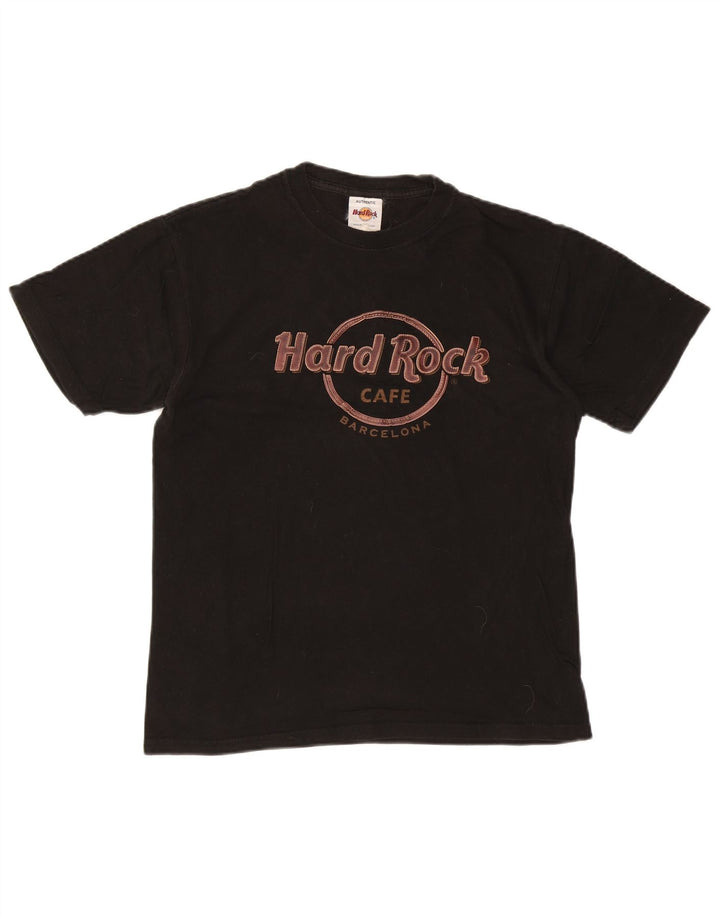 HARD ROCK CAFE Herre Barcelona Grafisk T-Shirt Top Medium Sort