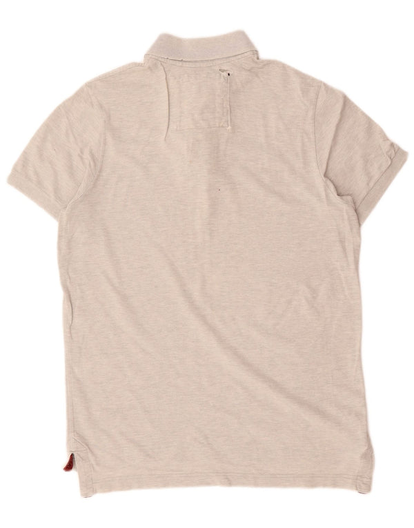 Abercrombie & Fitch Poloshirt til mænd, lille grå flækket bomuld