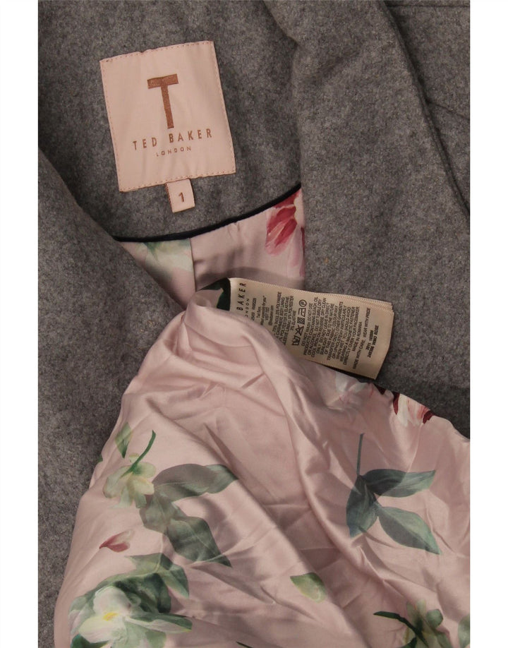Ted Baker omslagsfrakke til kvinder størrelse 1 XS Grå uld