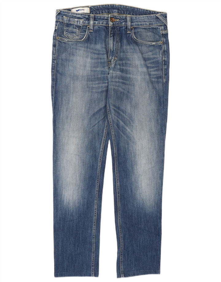 Gas Herre Slim Jeans W32 L30 Blå Bomuld