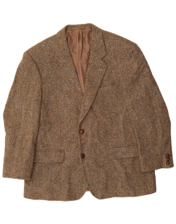 Harris Tweed Herre 2 Button Blazer Jacket IT 46 3XL Brun Flecked