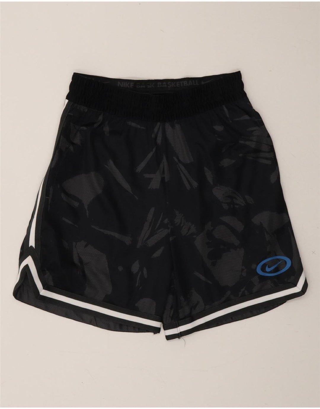 NIKE Mens Dri Fit Abstract Pattern Sport Shorts Small  Black Polyester Vintage Nike and Second-Hand Nike from Messina Hembry 