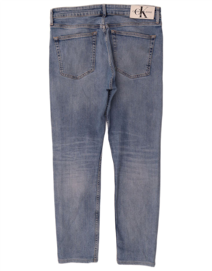 Calvin Klein Herre Slim Jeans W32 L30 Blå Bomuld