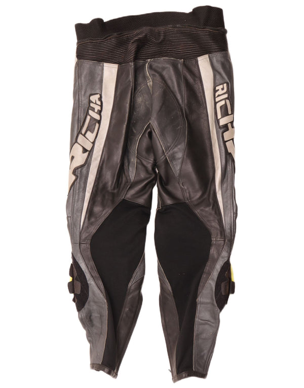 Richa Herre Læderbukser EU 52 Large W34 L29 Sort Colourblock