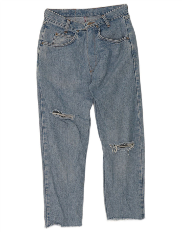 WRANGLER Mens Distressed Cropped Jeans W28 L25 Blue