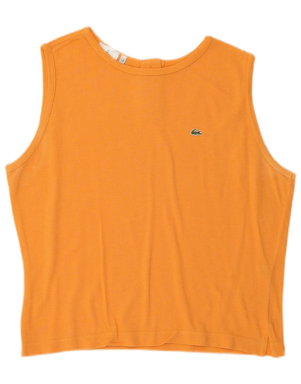 Lacoste Womens Crop Vest Top Størrelse 46 XL Orange Bomuld