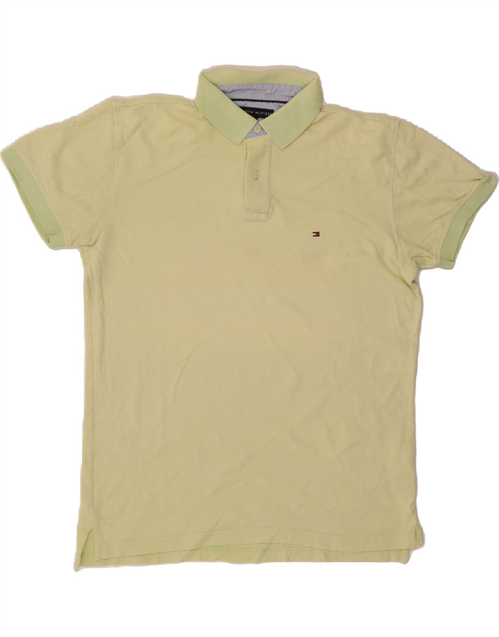 TOMMY HILFIGER Mens Polo Shirt Large Yellow Cotton Vintage Tommy Hilfiger and Second-Hand Tommy Hilfiger from Messina Hembry 