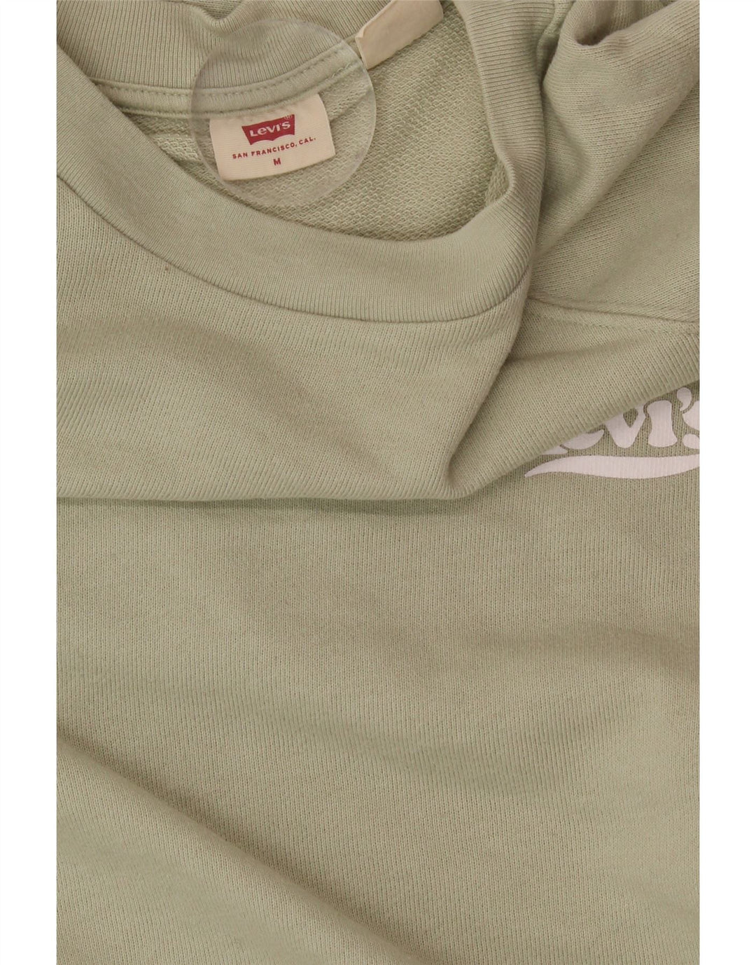 LEVI'S Womens Oversized Crop Sweatshirt Jumper UK 14 Medium Green Cotton Vintage Levi's and Second-Hand Levi's from Messina Hembry 
