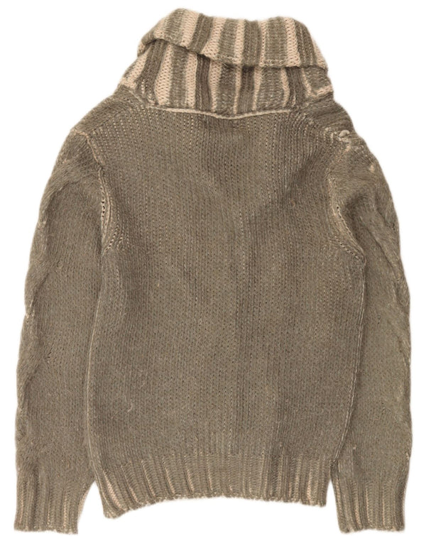 Zara Herre cardigan sweater Medium Khaki stribet akryl