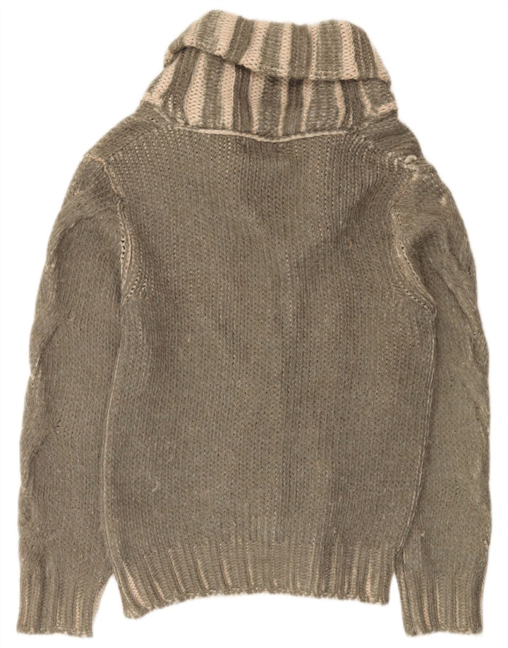 Zara Herre cardigan sweater Medium Khaki stribet akryl
