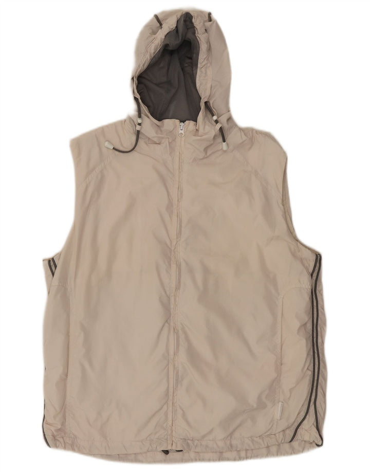 Diadora Dame Oversized Hætte Gilet UK 16 Stor Beige Polyamid
