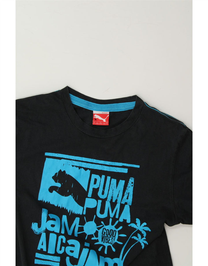 PUMA Mens Graphic T-Shirt Top Small Black Cotton Vintage Puma and Second-Hand Puma from Messina Hembry 