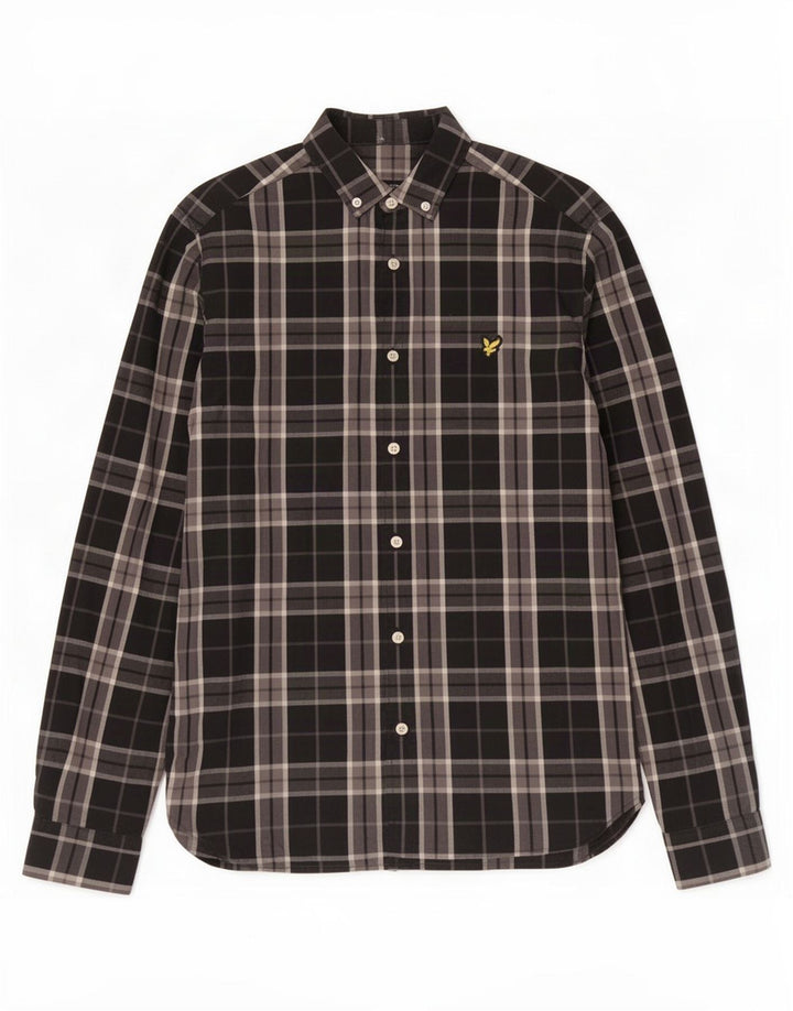 Lyle & Scott herreskjorte lille sort ternet bomuld