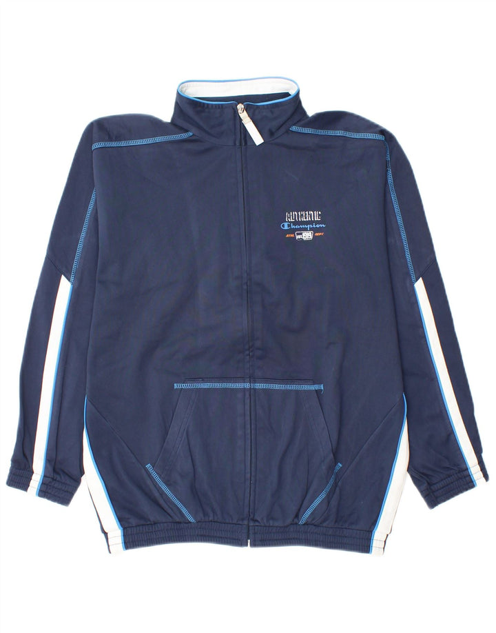 CHAMPION Boys Tracksuit Top Jacket 11-12 Years Large  Navy Blue