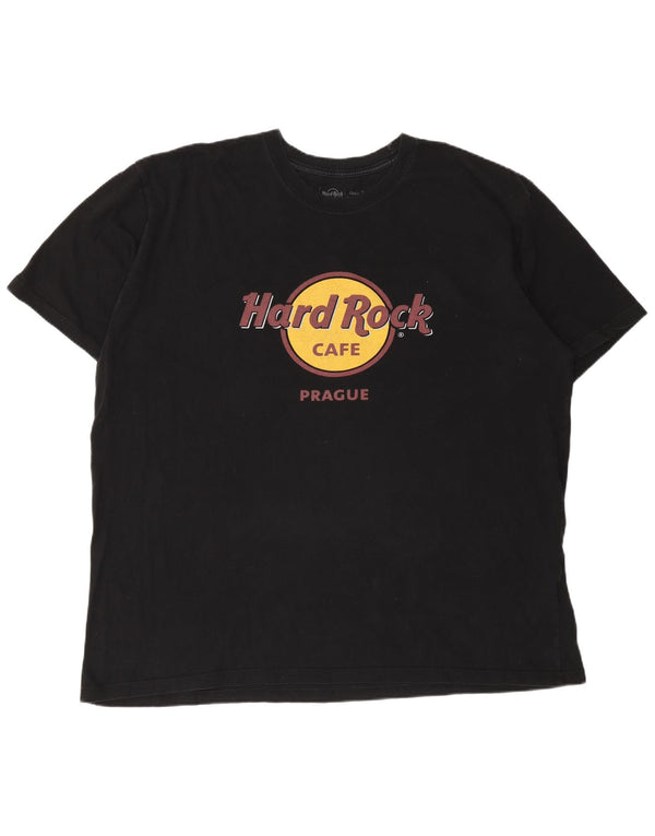 Hard Rock Cafe Herre Prag Klassisk pasform grafisk T-shirt top 2XL sort bomuld