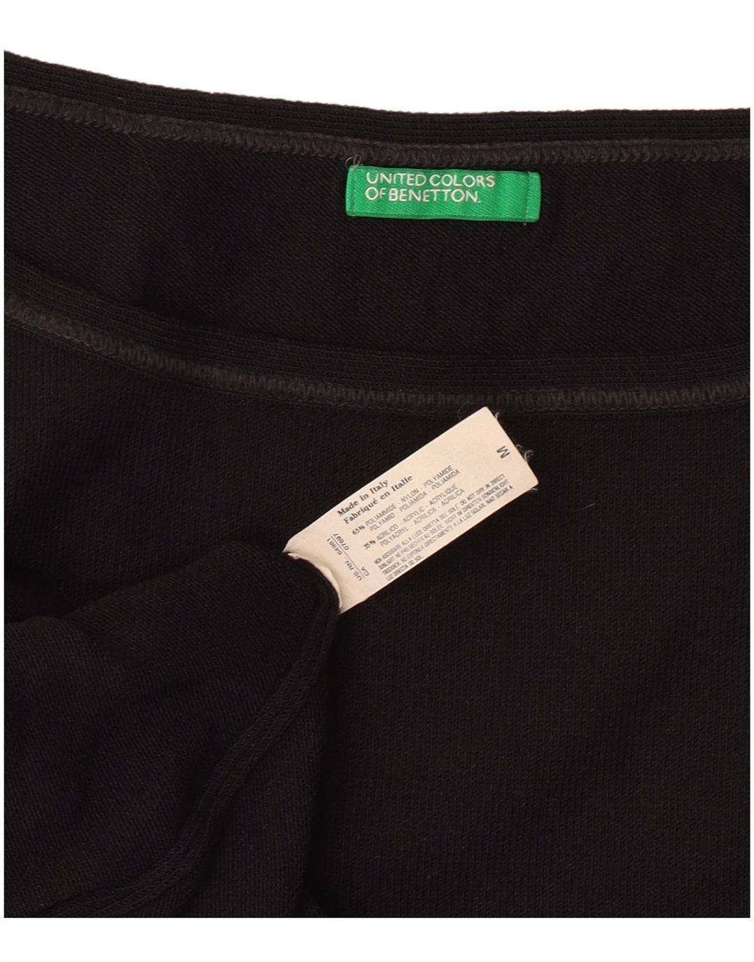 BENETTON Womens Crop Vest Top UK 12 Medium Sort Polyamid