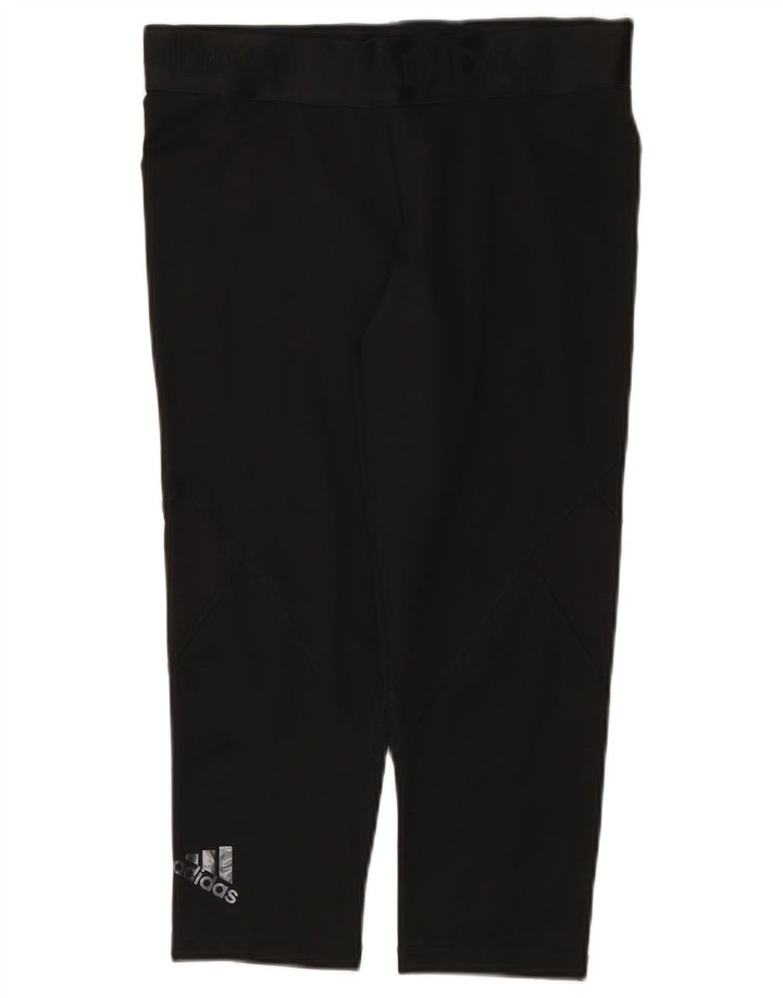 Adidas Dame Climacool Grafiske Capri Leggings UK 12/14 Medium Sort