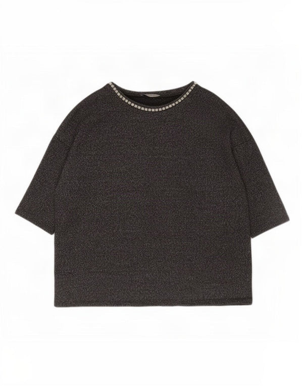 Zara Dame Trafaluc T-Shirt Top UK 16 Large Grå
