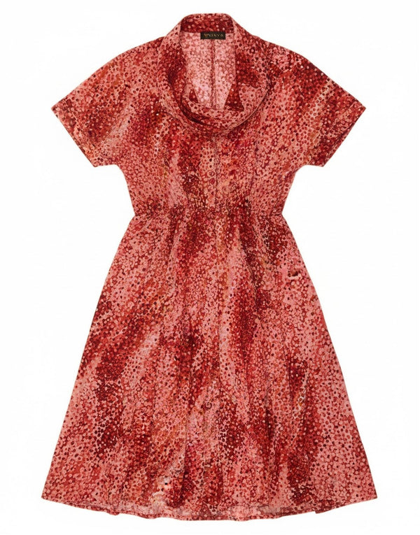 Vintage Dame A-Line Kjole IT 50 XL Burgundy Plettet