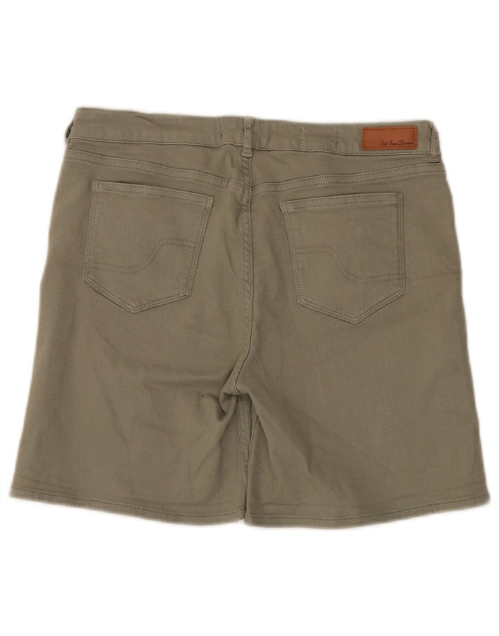 Fat Face Dame Denim Shorts UK 12 Medium W32 Khaki Cotton